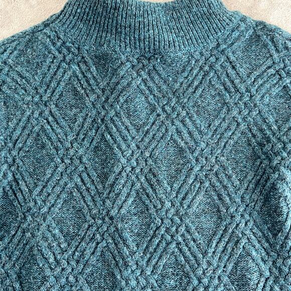 Soft Surroundings Sweater Women's M Turquoise Bell Sleeve Wool Blend Boho - Picture 6 of 10